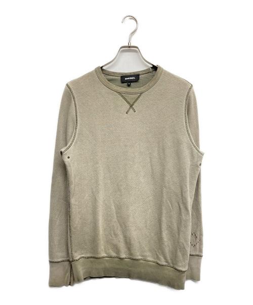 DIESEL（ディーゼル）DIESEL (ディーゼル) 長袖カットソー カーキ サイズ:Sの古着・服飾アイテム