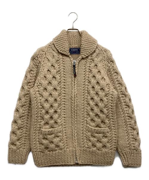 KANATA（カナタ）KANATA (カナタ) カウチンニットカーディガン ベージュ サイズ:Fの古着・服飾アイテム
