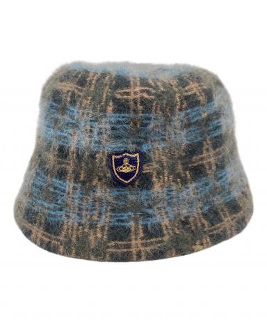 【希少】ヴィヴィアンウエストウッド　バケットハット 赤青チェック ハット帽 希少】ヴィヴィアンウエストウッド バケットハット 赤青チェック ハット帽