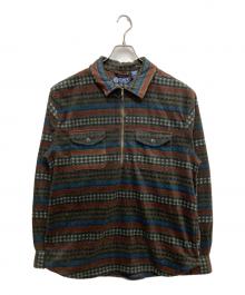 CHAPS RALPH LAUREN（チャップス ラルフローレン）の古着「フリースハーフジップシャツ」｜ブラウン