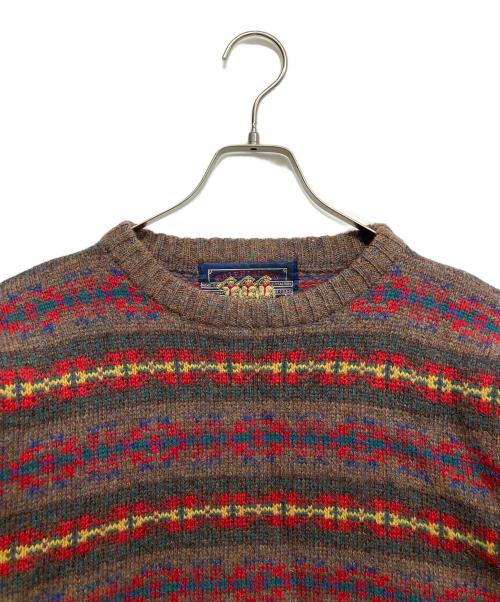RALPH LAUREN（ラルフローレン）RALPH LAUREN (ラルフローレン) 総柄ニット ブラウン サイズ:Sの古着・服飾アイテム
