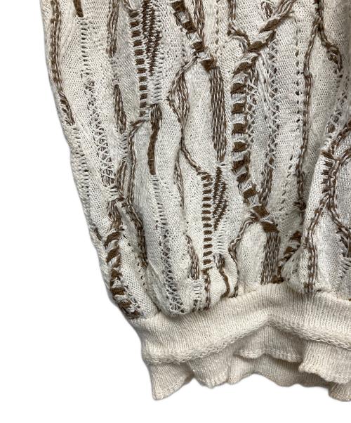 Aean Stuant（フルギ）Aean Stuant (フルギ) 3Dクルーネックニット ホワイト サイズ:Lの古着・服飾アイテム