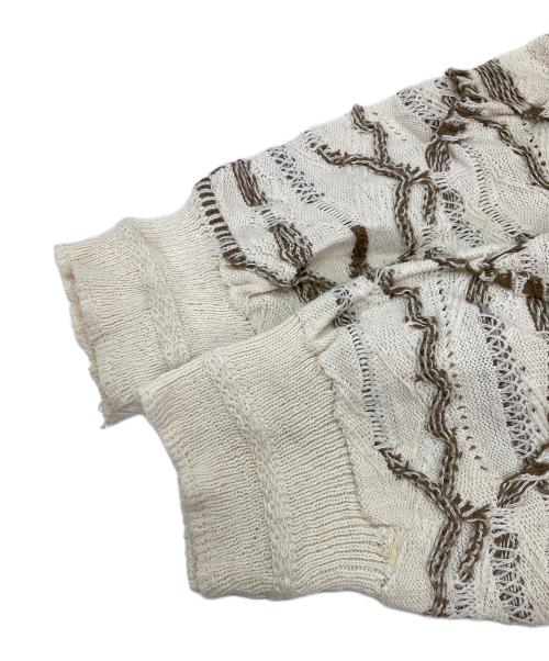 Aean Stuant（フルギ）Aean Stuant (フルギ) 3Dクルーネックニット ホワイト サイズ:Lの古着・服飾アイテム