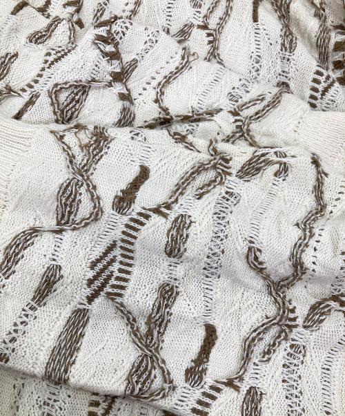 Aean Stuant（フルギ）Aean Stuant (フルギ) 3Dクルーネックニット ホワイト サイズ:Lの古着・服飾アイテム