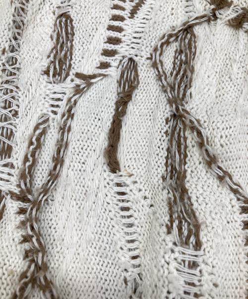 Aean Stuant（フルギ）Aean Stuant (フルギ) 3Dクルーネックニット ホワイト サイズ:Lの古着・服飾アイテム