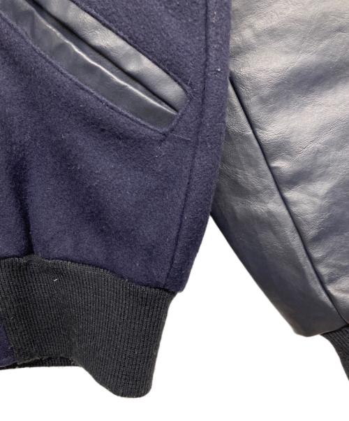 DeLong（デロング）delong (デロング) レザースリーブスタジャン ネイビー サイズ:XSの古着・服飾アイテム