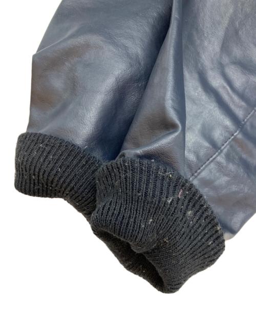 DeLong（デロング）delong (デロング) レザースリーブスタジャン ネイビー サイズ:XSの古着・服飾アイテム
