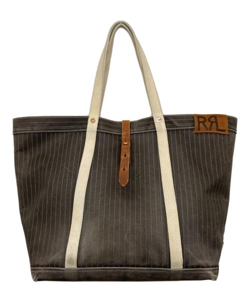 RRL（ダブルアールエル）RRL (ダブルアールエル) ウォバッシュストライプトートバッグ ブラウンの古着・服飾アイテム