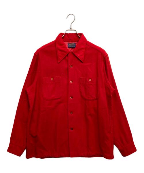 PENDLETON（ペンドルトン）PENDLETON (ペンドルトン) 70‘ｓ～80‘ｓウールシャツ レッド サイズ:Lの古着・服飾アイテム