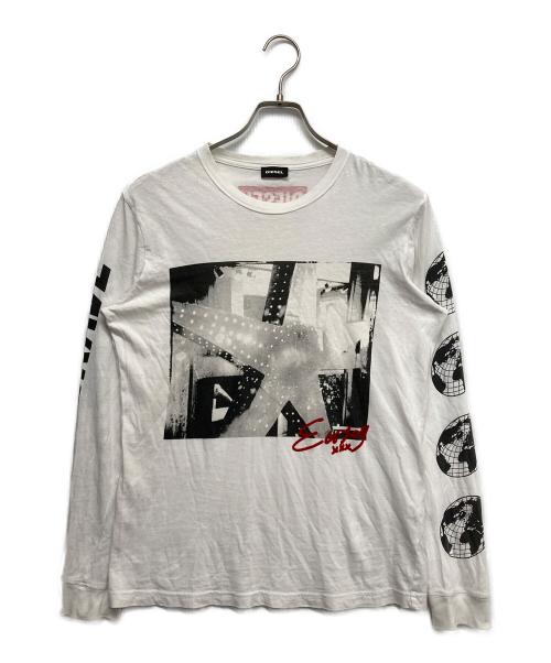 DIESEL（ディーゼル）DIESEL (ディーゼル) プリントカットソー ホワイト サイズ:Sの古着・服飾アイテム