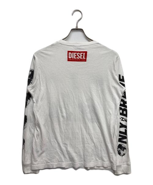 DIESEL（ディーゼル）DIESEL (ディーゼル) プリントカットソー ホワイト サイズ:Sの古着・服飾アイテム