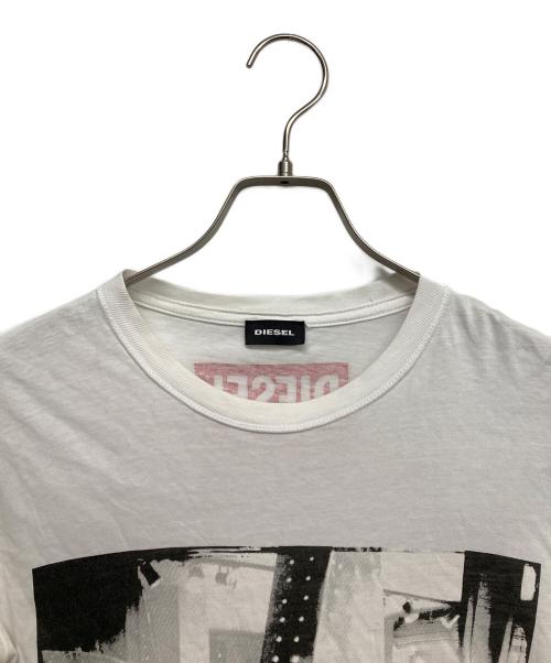 DIESEL（ディーゼル）DIESEL (ディーゼル) プリントカットソー ホワイト サイズ:Sの古着・服飾アイテム