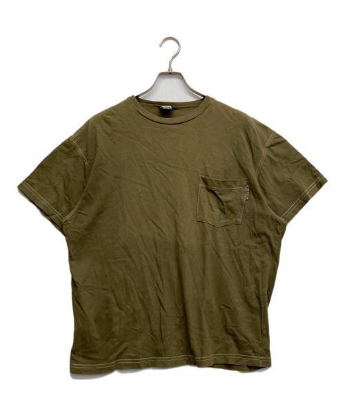 stussy（ステューシー）stussy (ステューシー) ポケットTシャツ カーキ サイズ:Mの古着・服飾アイテム