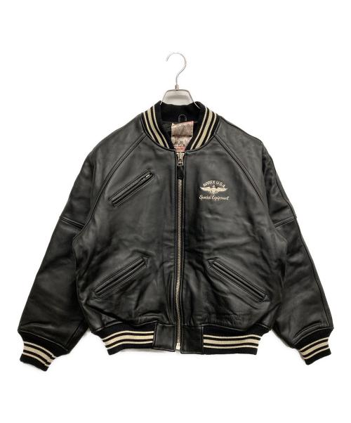 AVIREX（アヴィレックス）AVIREX (アヴィレックス) カウハイドレザージャケット ブラック サイズ:Sの古着・服飾アイテム