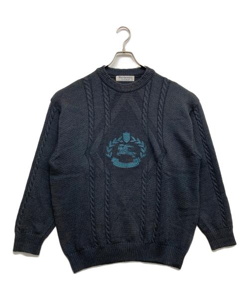 Burberry's（バーバリー）Burberry's (バーバリーズ) ロゴクルーネックニット チャコールグレー サイズ:42の古着・服飾アイテム