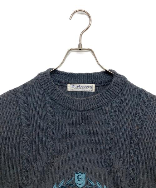 Burberry's（バーバリー）Burberry's (バーバリーズ) ロゴクルーネックニット チャコールグレー サイズ:42の古着・服飾アイテム