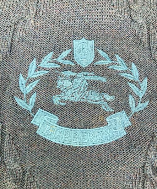 Burberry's（バーバリー）Burberry's (バーバリーズ) ロゴクルーネックニット チャコールグレー サイズ:42の古着・服飾アイテム