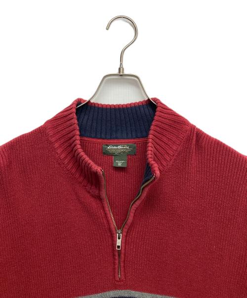 Eddie Bauer（エディーバウアー）Eddie Bauer (エディーバウアー) ハーフジップニット レッド サイズ:XXLの古着・服飾アイテム