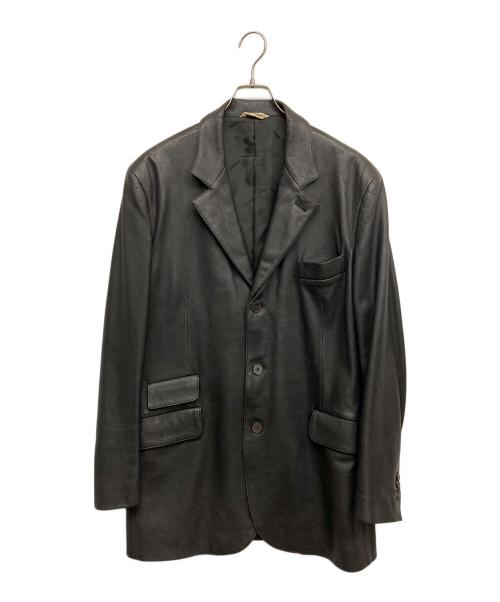 HERMES（エルメス）HERMES (エルメス) ディアスキンレザージャケット ブラック サイズ:50の古着・服飾アイテム