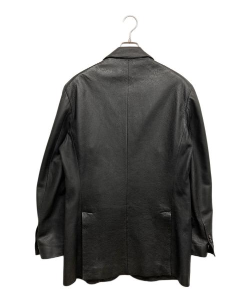 HERMES（エルメス）HERMES (エルメス) ディアスキンレザージャケット ブラック サイズ:50の古着・服飾アイテム