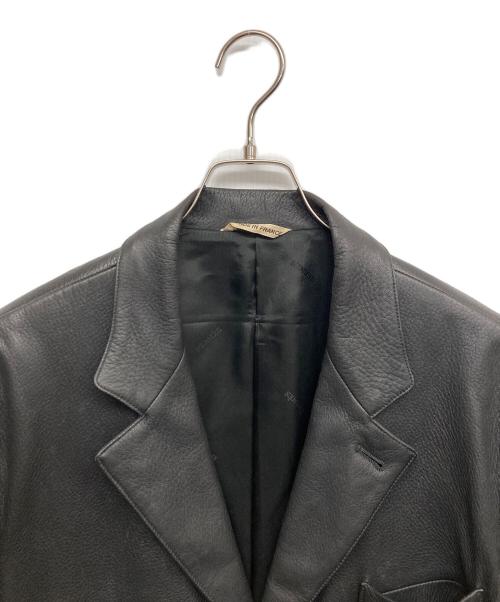 HERMES（エルメス）HERMES (エルメス) ディアスキンレザージャケット ブラック サイズ:50の古着・服飾アイテム