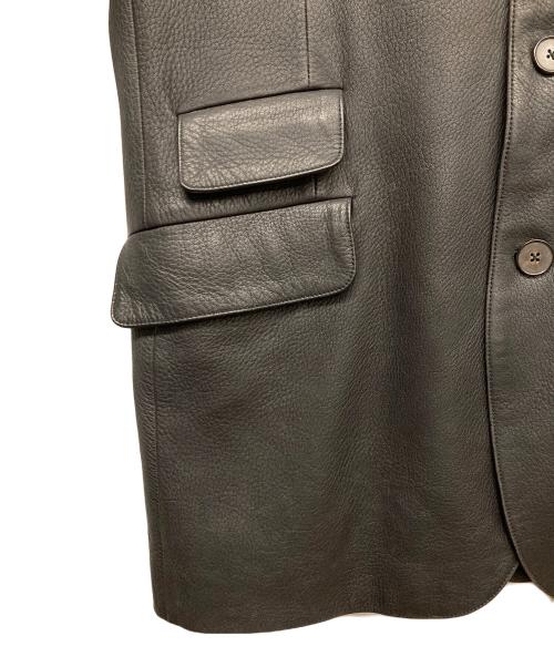 HERMES（エルメス）HERMES (エルメス) ディアスキンレザージャケット ブラック サイズ:50の古着・服飾アイテム