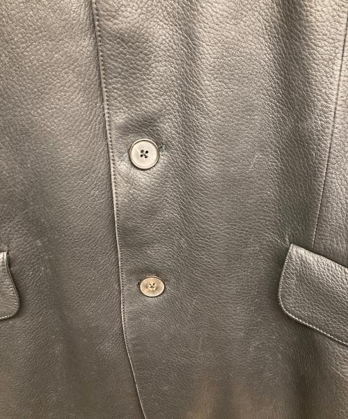 HERMES（エルメス）HERMES (エルメス) ディアスキンレザージャケット ブラック サイズ:50の古着・服飾アイテム