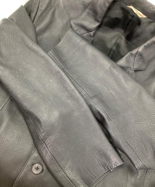 HERMES（エルメス）HERMES (エルメス) ディアスキンレザージャケット ブラック サイズ:50の古着・服飾アイテム