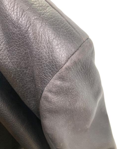 HERMES（エルメス）HERMES (エルメス) ディアスキンレザージャケット ブラック サイズ:50の古着・服飾アイテム