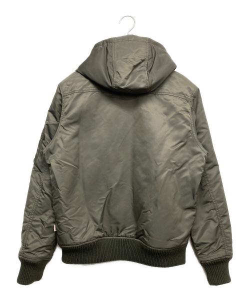ALPHA（アルファ）ALPHA (アルファ) フーデッドリブジャケット グリーン サイズ:Lの古着・服飾アイテム
