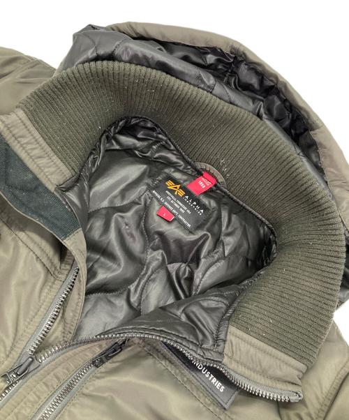 ALPHA（アルファ）ALPHA (アルファ) フーデッドリブジャケット グリーン サイズ:Lの古着・服飾アイテム