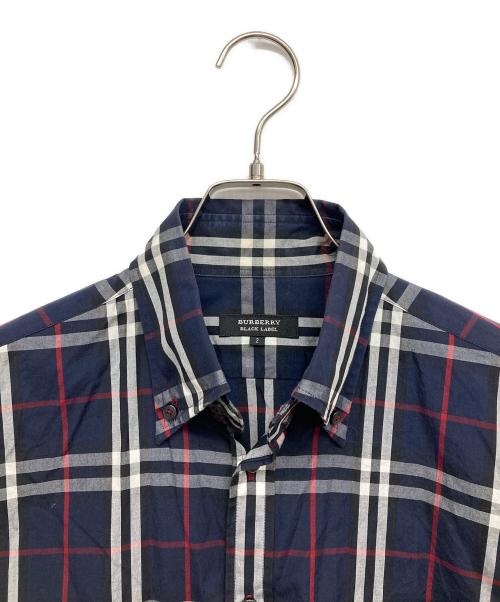 BURBERRY BLACK LABEL（バーバリーブラックレーベル）BURBERRY BLACK LABEL (バーバリーブラックレーベル) チェック半袖シャツ ネイビー サイズ:Mの古着・服飾アイテム