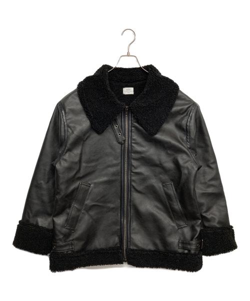 Editt by YECCA VECCA（エディット バイ イェッカ ヴェッカ）Editt by YECCA VECCA (エディット バイ イェッカ ヴェッカ) ボアMIXフェイクレザージャケット ブラック サイズ:Fの古着・服飾アイテム