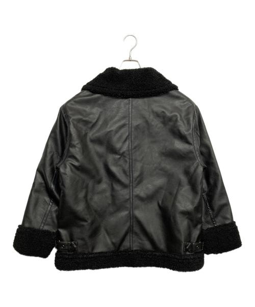 Editt by YECCA VECCA（エディット バイ イェッカ ヴェッカ）Editt by YECCA VECCA (エディット バイ イェッカ ヴェッカ) ボアMIXフェイクレザージャケット ブラック サイズ:Fの古着・服飾アイテム