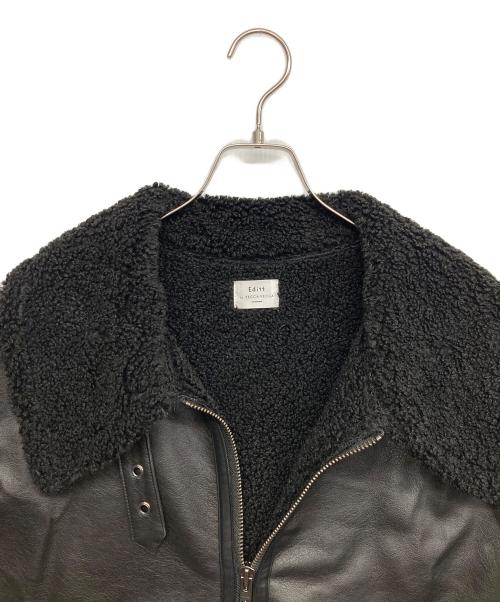 Editt by YECCA VECCA（エディット バイ イェッカ ヴェッカ）Editt by YECCA VECCA (エディット バイ イェッカ ヴェッカ) ボアMIXフェイクレザージャケット ブラック サイズ:Fの古着・服飾アイテム