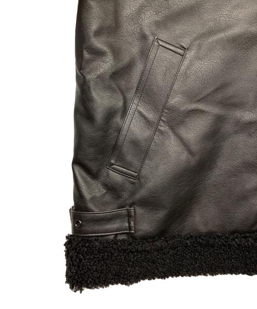 Editt by YECCA VECCA（エディット バイ イェッカ ヴェッカ）Editt by YECCA VECCA (エディット バイ イェッカ ヴェッカ) ボアMIXフェイクレザージャケット ブラック サイズ:Fの古着・服飾アイテム