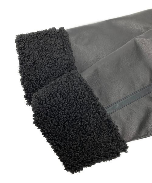 Editt by YECCA VECCA（エディット バイ イェッカ ヴェッカ）Editt by YECCA VECCA (エディット バイ イェッカ ヴェッカ) ボアMIXフェイクレザージャケット ブラック サイズ:Fの古着・服飾アイテム