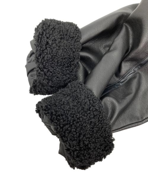 Editt by YECCA VECCA（エディット バイ イェッカ ヴェッカ）Editt by YECCA VECCA (エディット バイ イェッカ ヴェッカ) ボアMIXフェイクレザージャケット ブラック サイズ:Fの古着・服飾アイテム