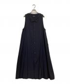 tricot COMME des GARCONSトリココムデギャルソン）の古着「ウールレーヨン混ノースリーブワンピース」｜ネイビー