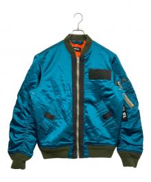 DIESEL（ディーゼル）の古着「サテンボンバージャケット」｜グリーン