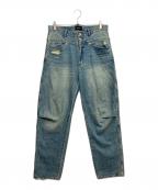 BREATHブレス）の古着「ダメージ加工ワイドデニムパンツ」｜インディゴ