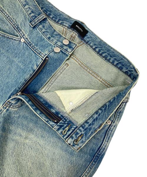 BREATH（ブレス）BREATH (ブレス) ダメージ加工ワイドデニムパンツ インディゴ サイズ:Lの古着・服飾アイテム