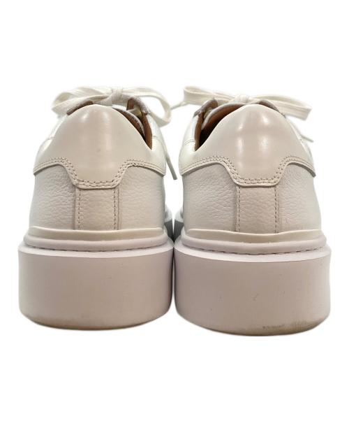 DEVICE1（デバイスワン）DEVICE1 (デバイスワン) カウレザースニーカー ホワイト サイズ:25.5の古着・服飾アイテム