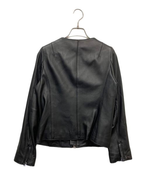 nano・universe（ナノ・ユニバース）nano・universe (ナノ・ユニバース) ラムレザージャケット ブラック サイズ:36の古着・服飾アイテム