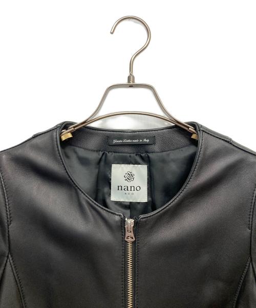 nano・universe（ナノ・ユニバース）nano・universe (ナノ・ユニバース) ラムレザージャケット ブラック サイズ:36の古着・服飾アイテム