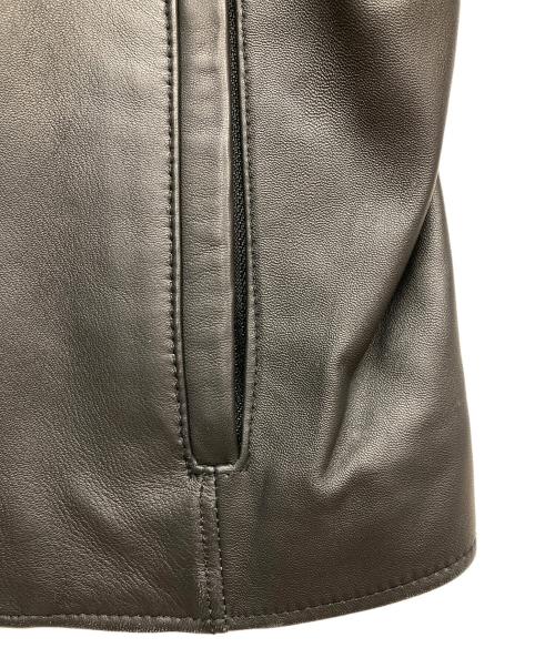 nano・universe（ナノ・ユニバース）nano・universe (ナノ・ユニバース) ラムレザージャケット ブラック サイズ:36の古着・服飾アイテム