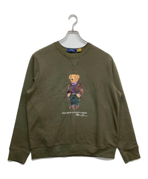POLO RALPH LAUREN（ポロ・ラルフローレン）POLO RALPH LAUREN (ポロ・ラルフローレン) ポロベアークルーネックスウェット オリーブ サイズ:Lの古着・服飾アイテム