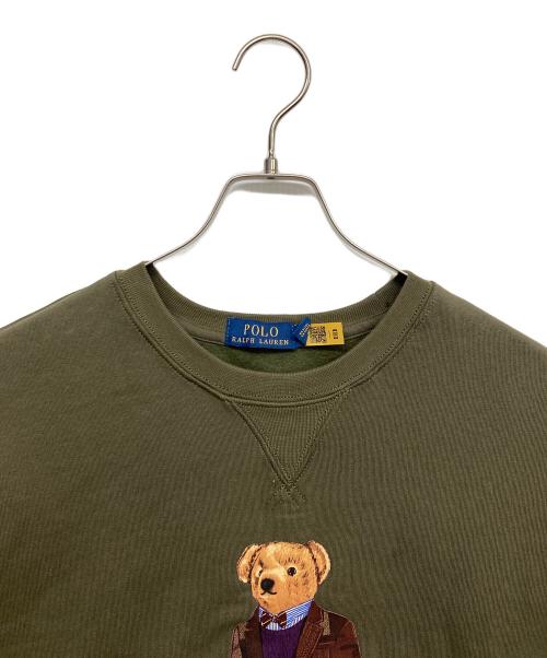 POLO RALPH LAUREN（ポロ・ラルフローレン）POLO RALPH LAUREN (ポロ・ラルフローレン) ポロベアークルーネックスウェット オリーブ サイズ:Lの古着・服飾アイテム