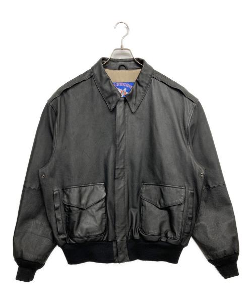 airborne（エアボーン）airborne (エアボーン) A2タイプレザージャケット ブラック サイズ:Lの古着・服飾アイテム