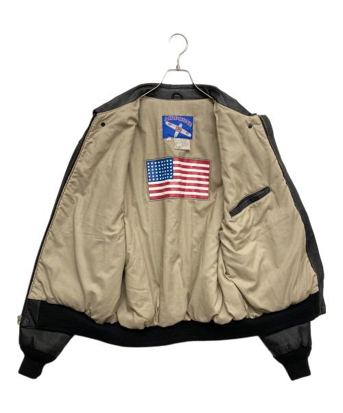 airborne（エアボーン）airborne (エアボーン) A2タイプレザージャケット ブラック サイズ:Lの古着・服飾アイテム
